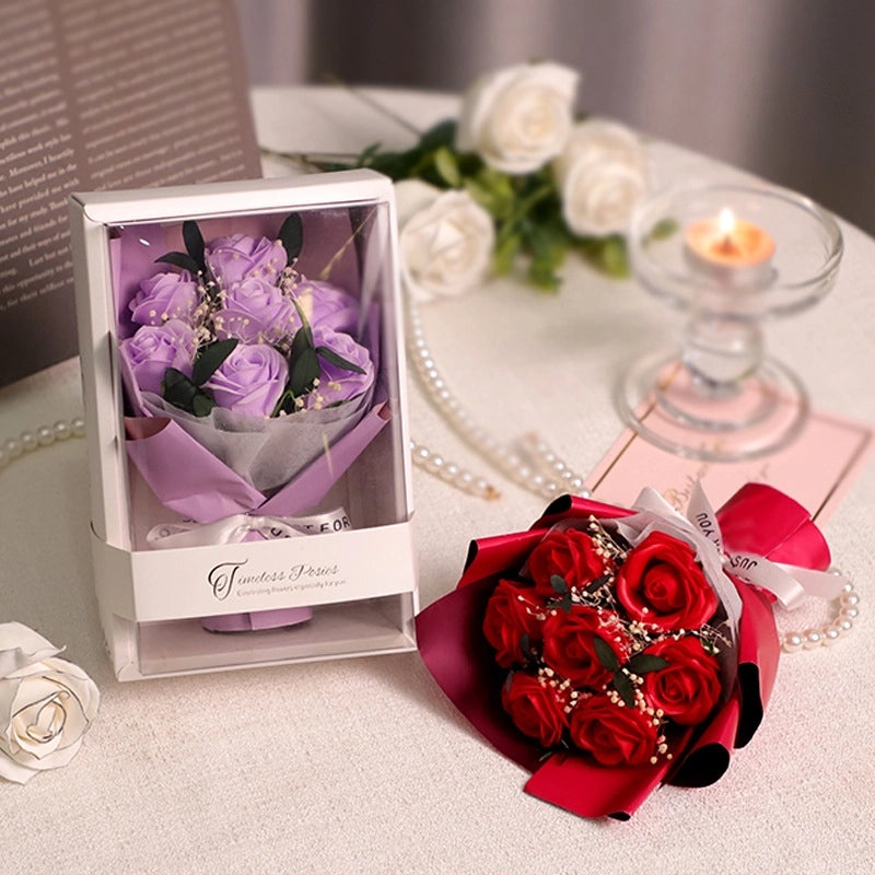 Romantic Valentine’s Day Rose Soap Flower Gift Set|Artificial Flowers