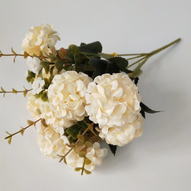 Artificial Flower Oil Painting Hydrangea, Chrysanthemum, Green Plant, Small Handle Fake Flower for Wedding Decoration|Home Decor