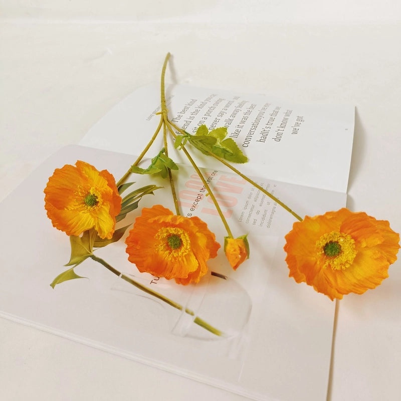 20 Pieces Yu Meiren Korean Style Artificial Poppy Flowers Small Decorative Ornaments for Photography Props|Home Decor & Artificial Flowers