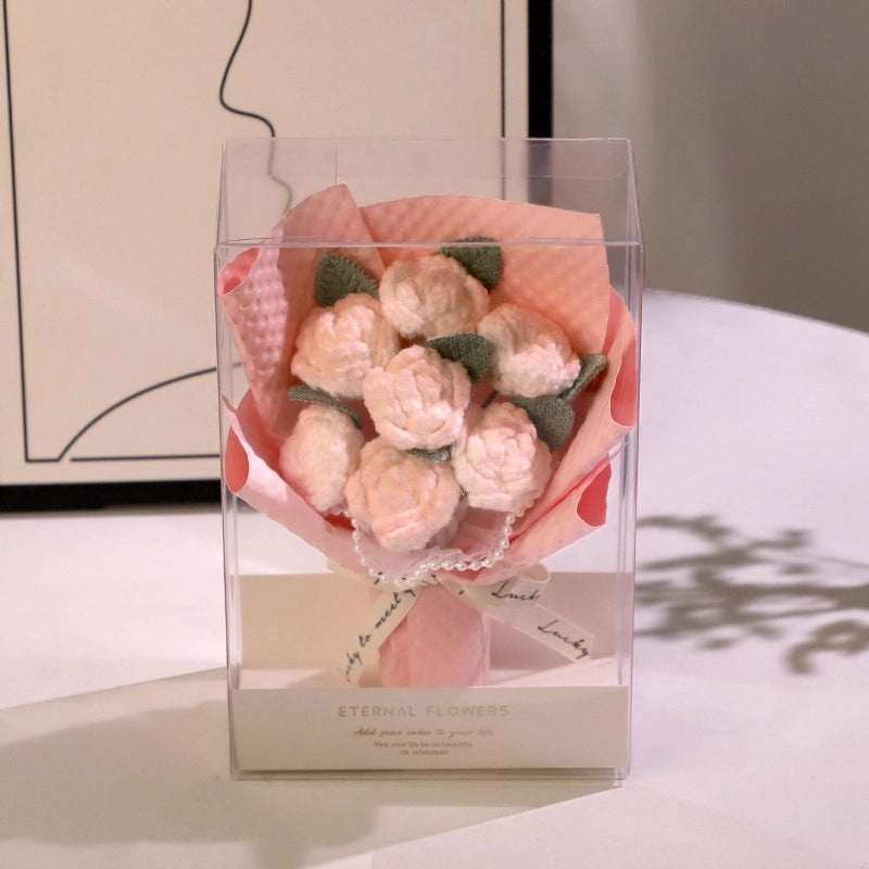 Romantic Rose Knit Artificial Flowers for Valentine’s Day Decoration|Home Decor & Gifts