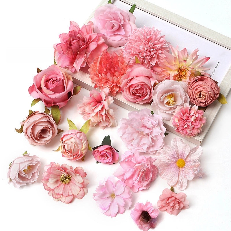 Pink Handmade Artificial Flower Hair Accessories for Wedding Photography DIY Decoration|Wedding Accessories
