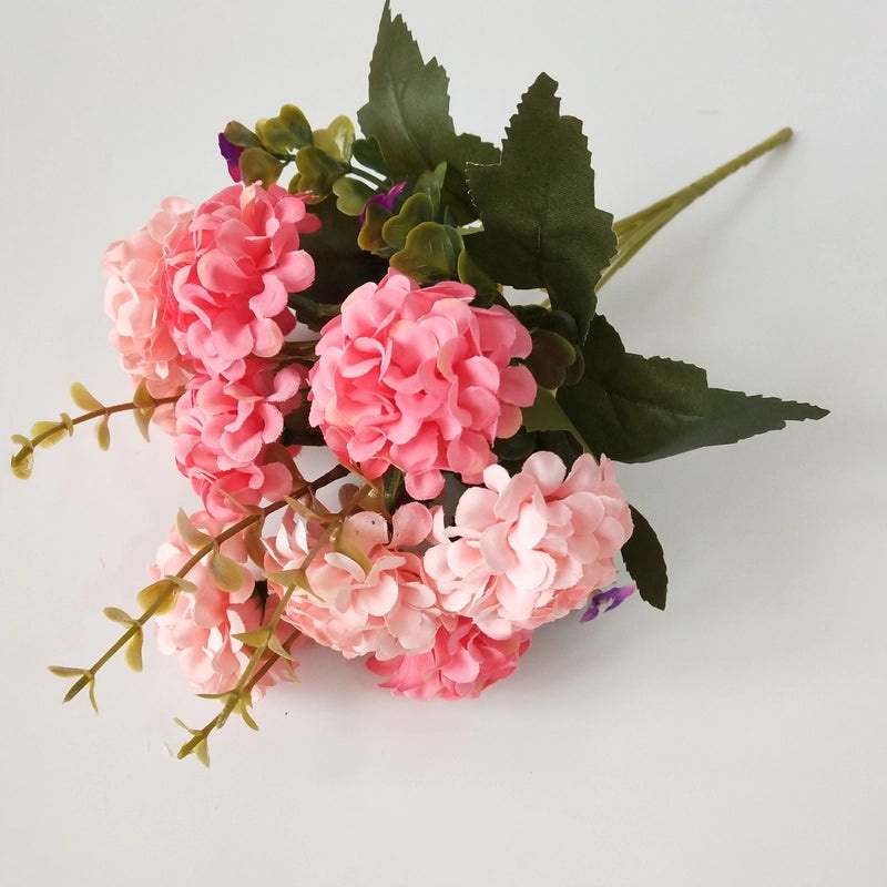 Artificial Flower Oil Painting Hydrangea, Chrysanthemum, Green Plant, Small Handle Fake Flower for Wedding Decoration|Home Decor