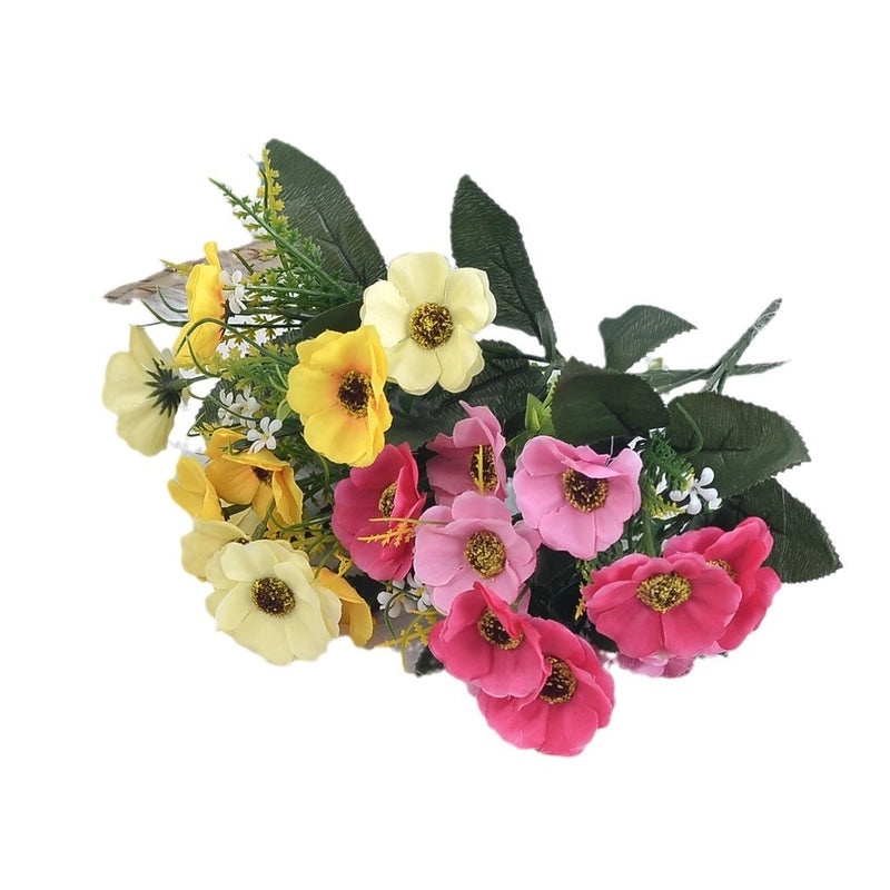 5-branch 10-head Cherry Blossom Silk Flower Bouquet Artificial Spring Decoration for Wedding Hotel Home Living Room|Home Decor