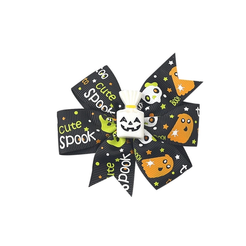 Funny Halloween Pattern Ribbed Ribbon Hairpin for Party|Hair Accessories