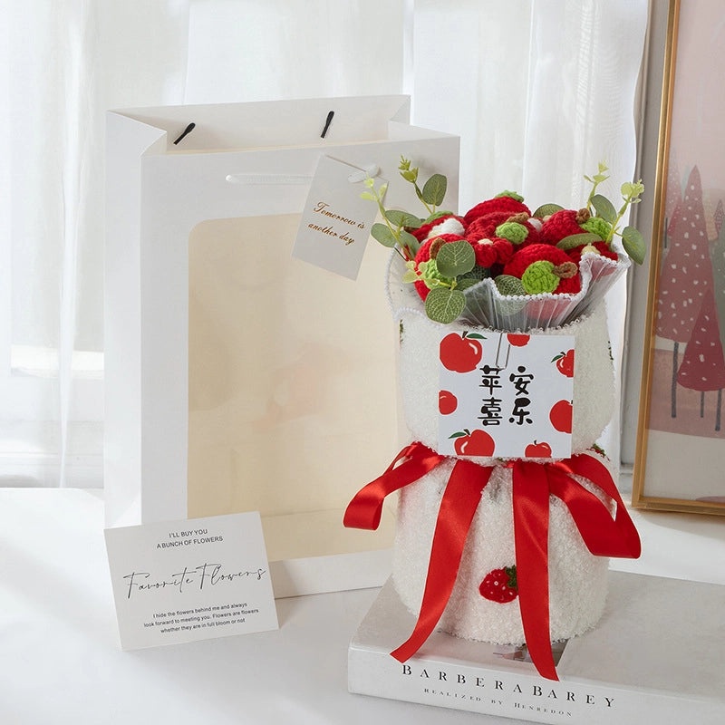 Valentine's Day Cute Fruit-Themed Knit Artificial Flower Bouquet|Home Decor Gifts