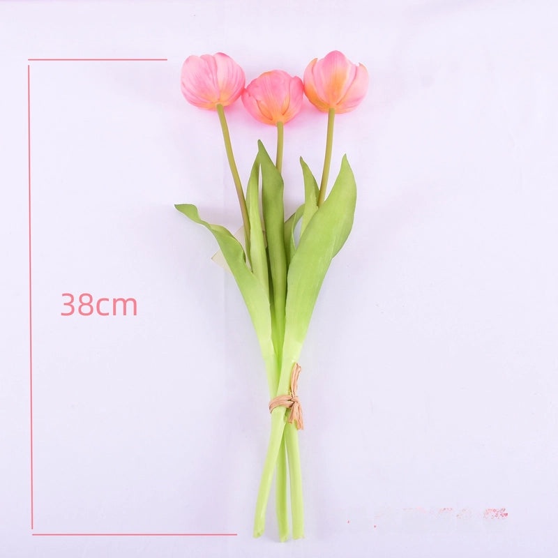 Mother's Day Gift Soft Rubber Tulip Artificial Flower Moisturizing Simulation Ornament Photography Prop|Home Decor & Artificial Flowers