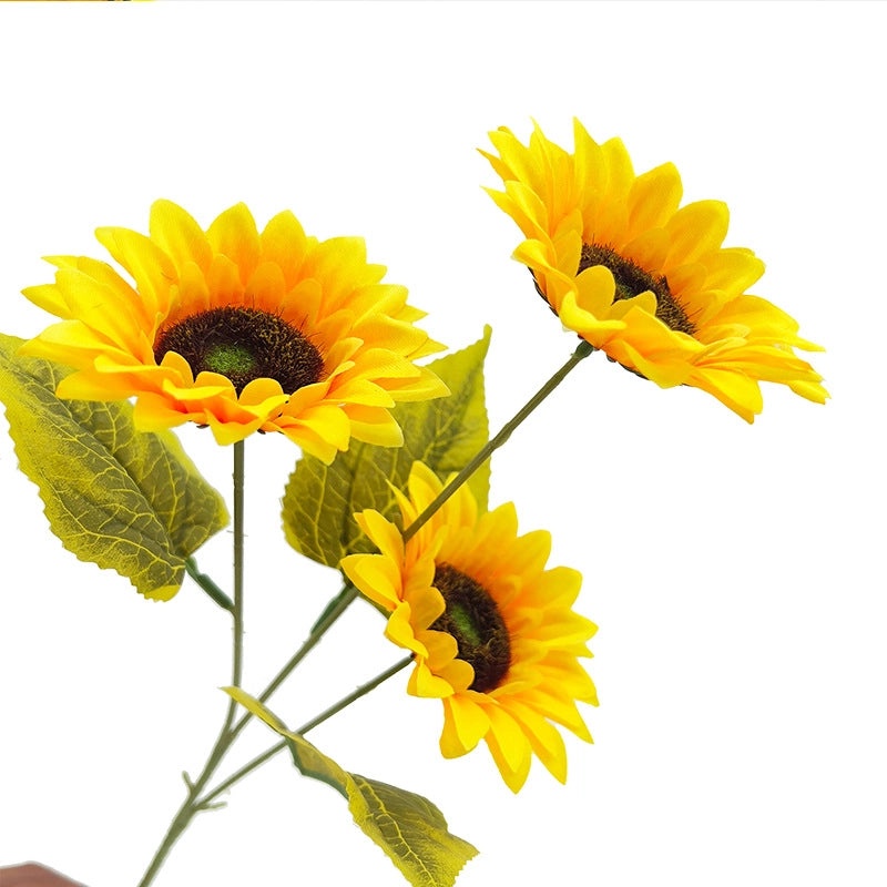 2 Pieces Artificial Sunflower Bouquet Fake Flower Photo Props Wedding Decoration Ornaments|Home Decor & Wedding Accessories