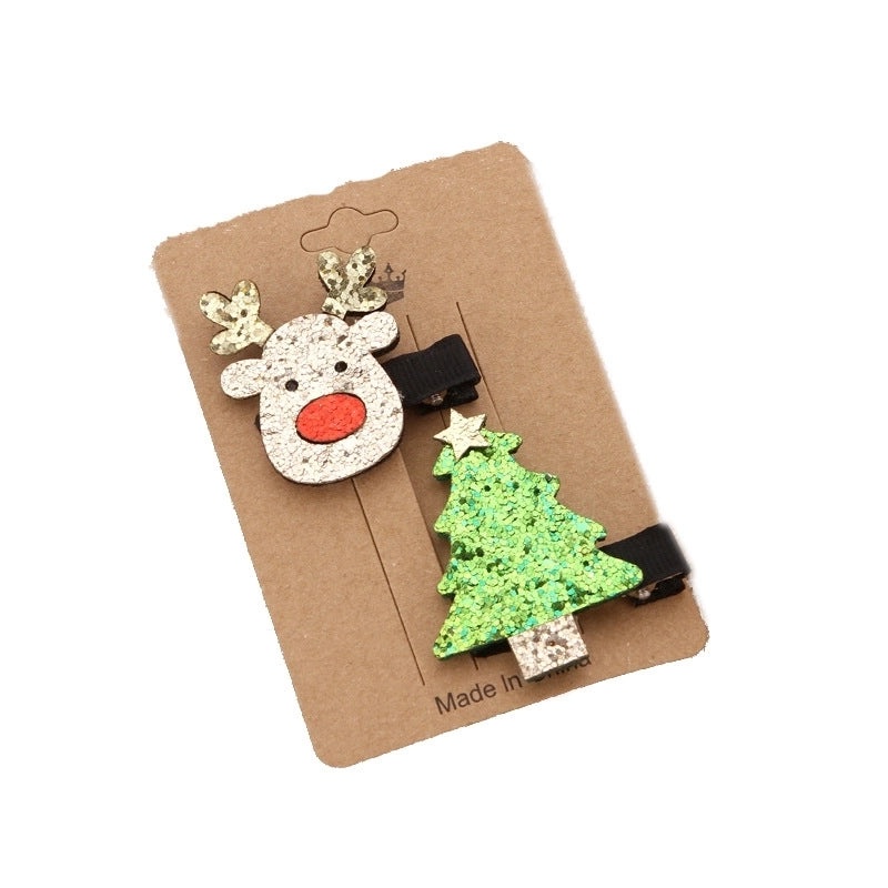 Festive Reindeer Hairpin Set for Christmas Tree Outfit|Holiday Accessories