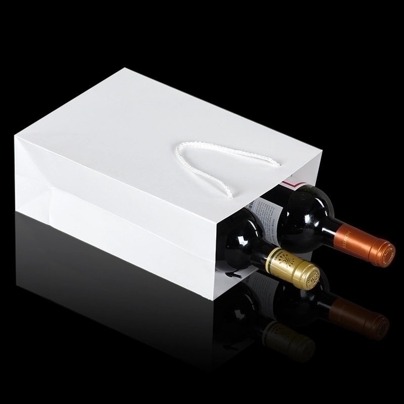 Thickened White Kraft Paper Gift Bag with Handles | Paper Bags & Gift Packaging