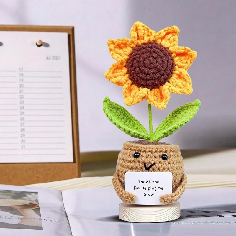 Adorable Sunflower Yarn Decorative Faux Flowers for Home Decor|Artificial Flowers