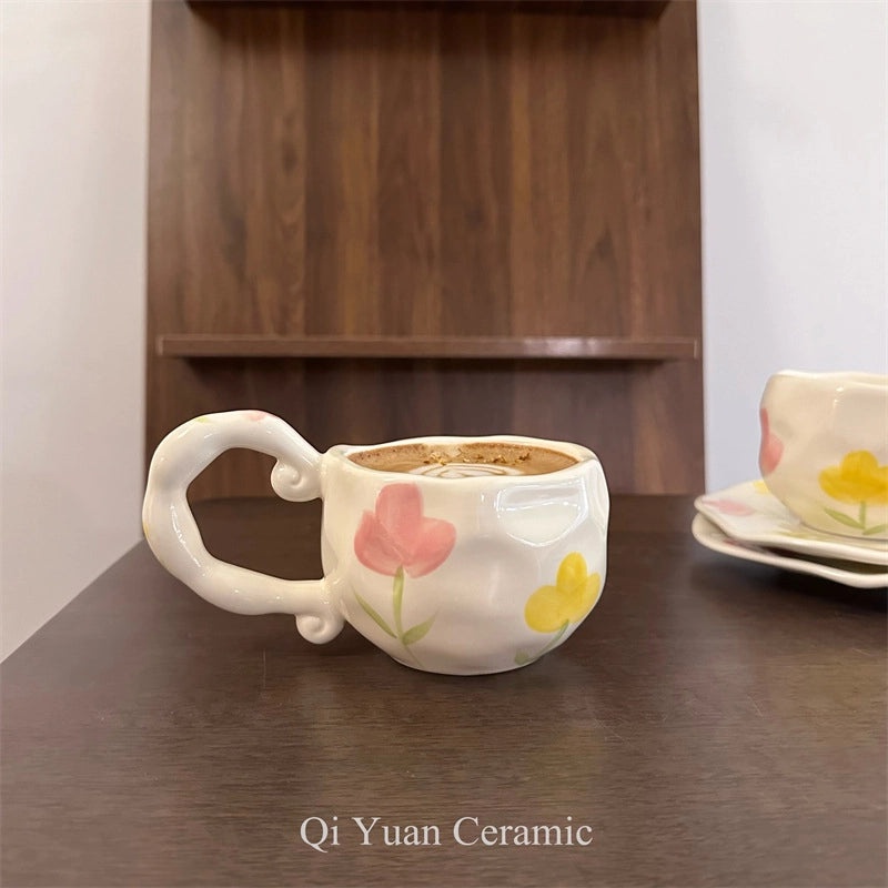 Charming Floral Ceramic Coffee Mug Single Piece|Home & Kitchen Mugs