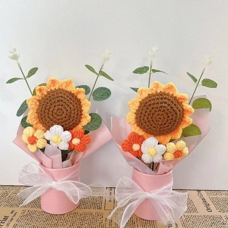 Handmade Pastoral Flower Yarn Artificial Blooms|Home Decor & Artificial Flowers