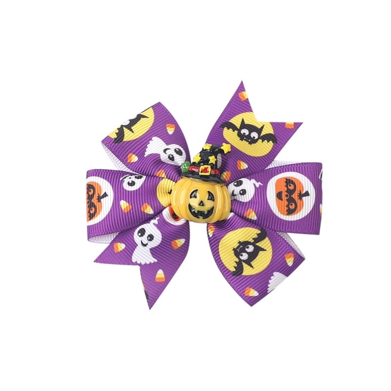 Funny Halloween Pattern Ribbed Ribbon Hairpin for Party|Hair Accessories