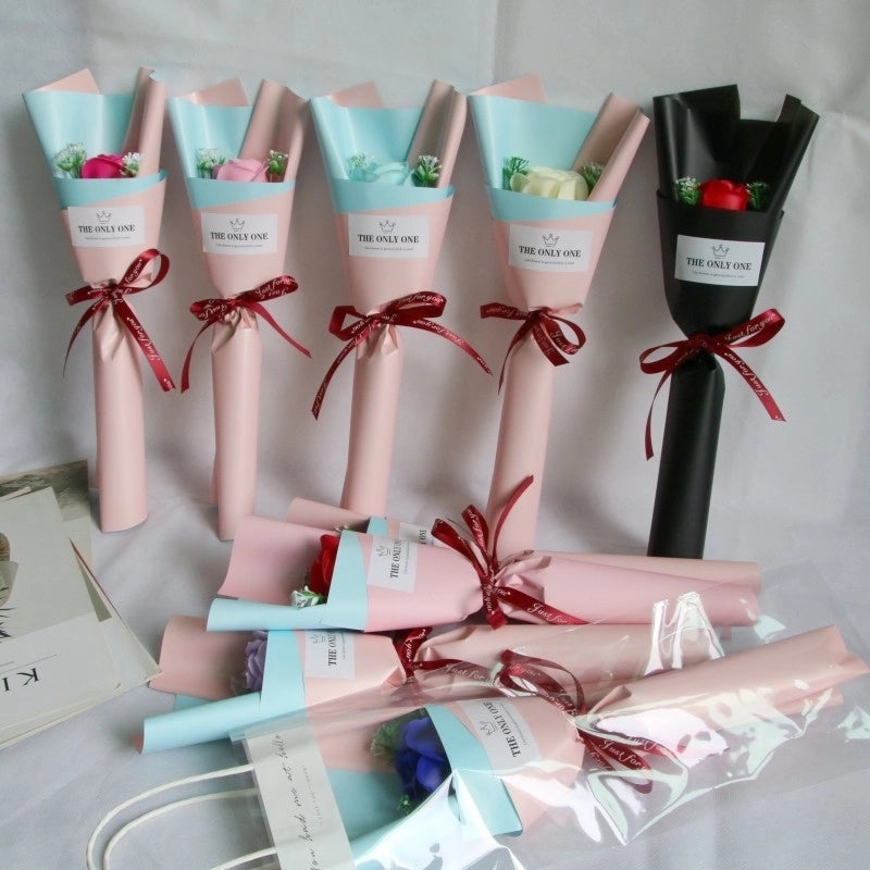 Elegant Minimalist Soap Flower Bouquet|Home Decor Artificial Flowers