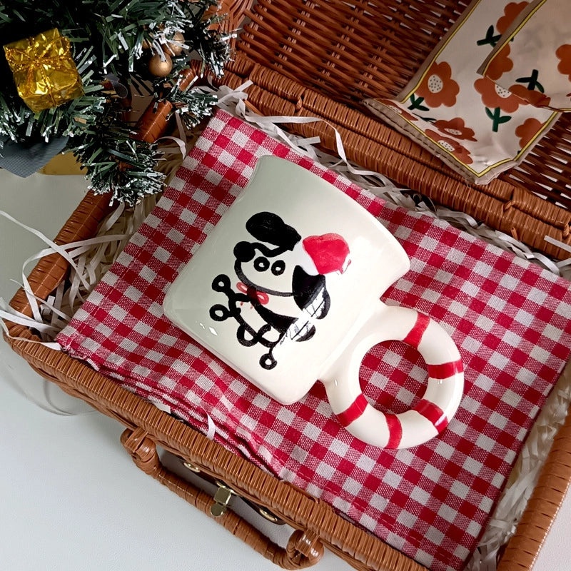 Elegant Christmas Tree Ceramic Plate Mug - Casual Holiday Drinkware | Christmas Decorations