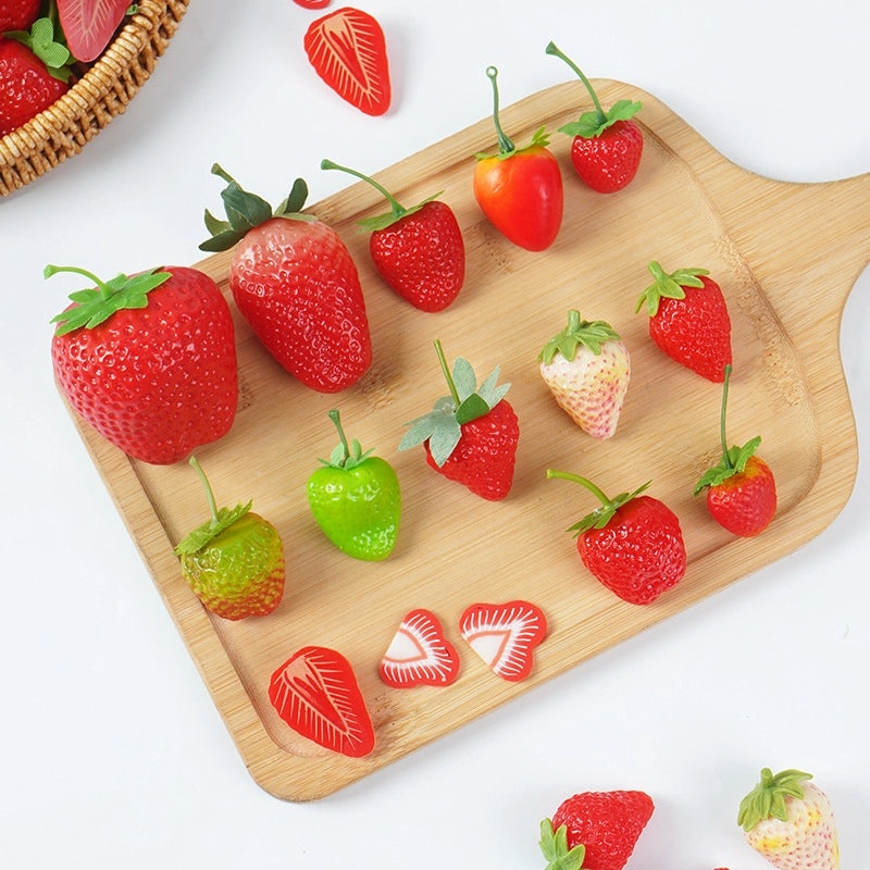 Realistic Plastic Strawberry Decoration | Artificial Fruit Props for Window Display and Photography | Home Decor Accessories | Fake Fruit Models 