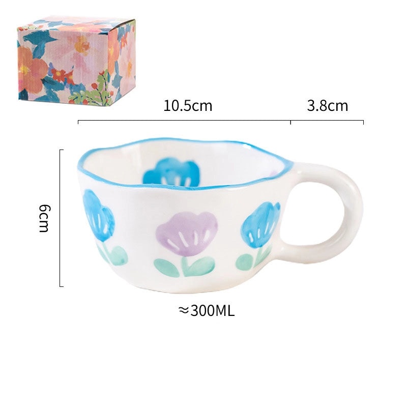 Red Heart Floral Ceramic Water Bottle Casual Style 1 Piece|Home & Kitchen