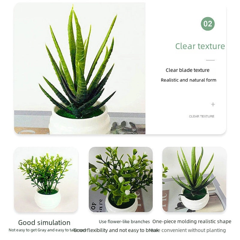 Artificial Succulent Aloe Plant Desktop Decoration Small Green Radish Pot|Home Decor