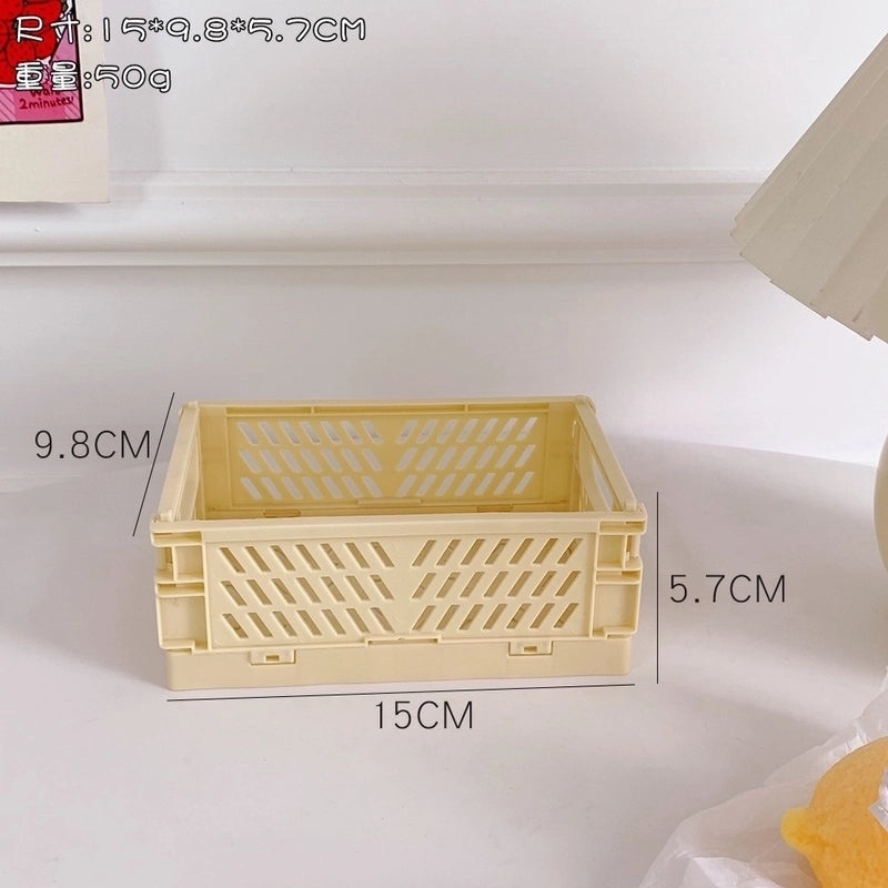 2-Pack Foldable Plastic Storage Baskets for Student Desk Organizers|Desk Organizers & Storage
