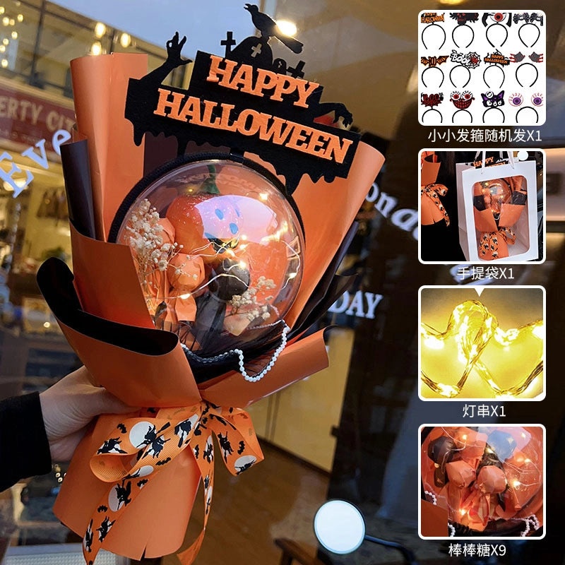 Halloween Pumpkin Plastic Flowers Nordic Modern Cute Artificial Floral Decor|Home Decor & Seasonal Decorations