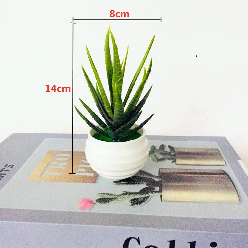 Artificial Succulent Aloe Plant Desktop Decoration Small Green Radish Pot|Home Decor