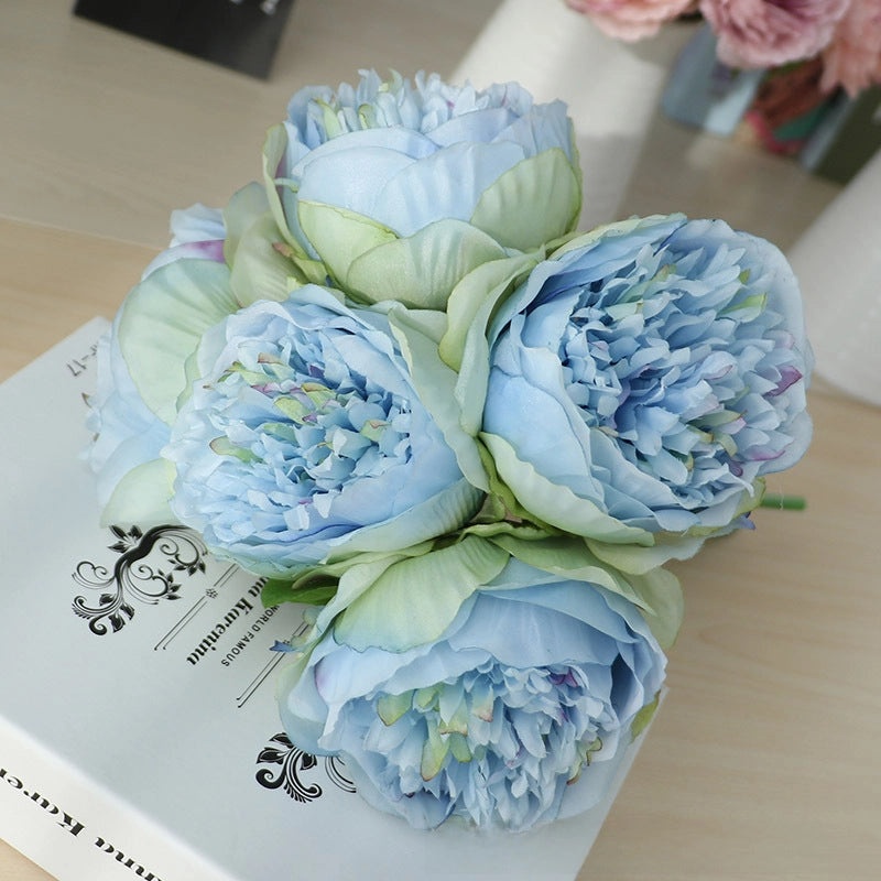 Artificial Five-Headed Peony Bouquet Silk Flowers Home Wedding Decoration|Home Decor