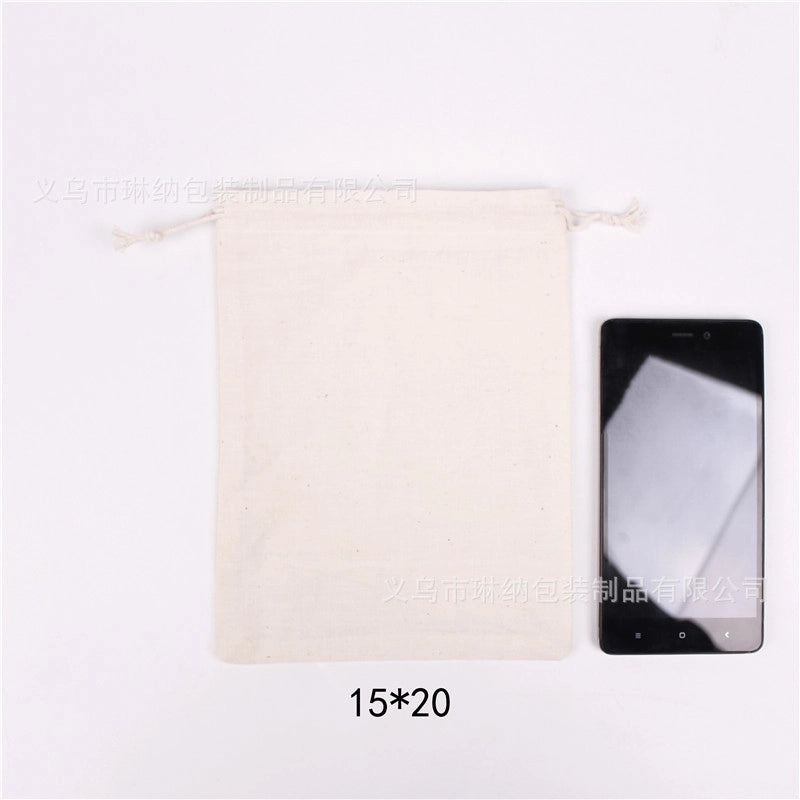 Cotton Linen Drawstring Jewelry Pouch Solid Color Small Storage Bag|Jewelry Storage & Organization