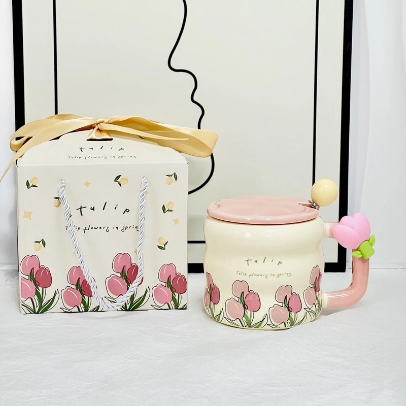 Ceramic Flower Mug for Christmas Valentine’s Day New Year Casual Use | Home & Kitchen Drinkware