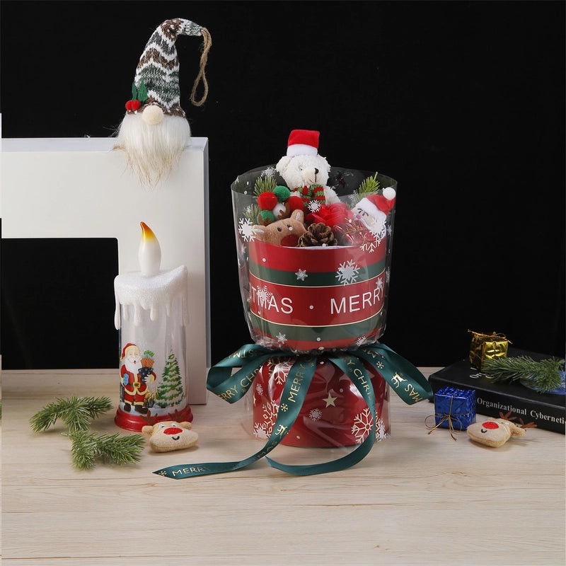 Festive Snowman and Reindeer Artificial Floral Arrangement|Holiday Decorations