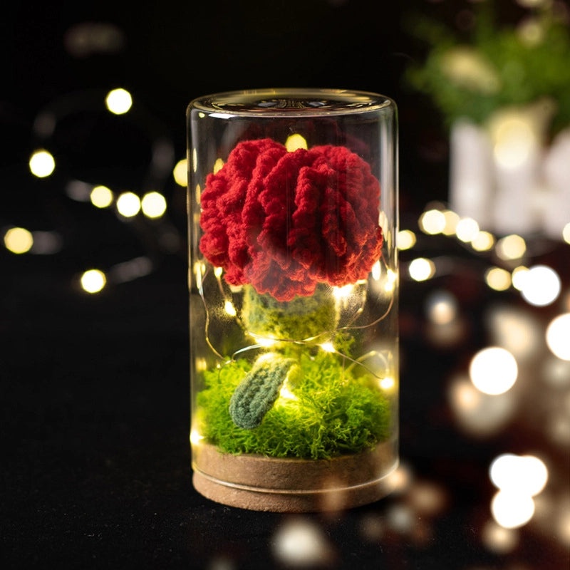 Handcrafted Single-Color Knitted Artificial Flower Decor|Home Decor & Crafts