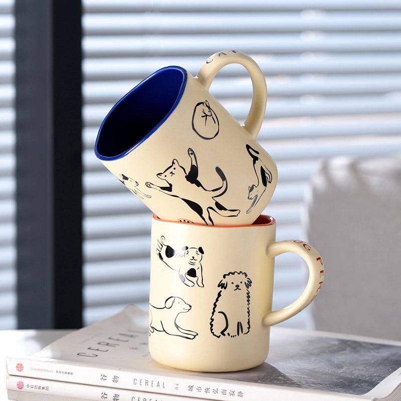 Cartoon Ceramic Mug for Casual Vacation Use 1 Piece|Home & Kitchen - Drinkware & Mugs