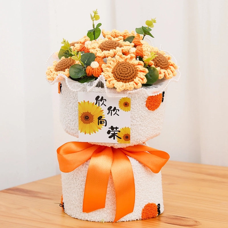 Valentine's Day Cute Fruit-Themed Knit Artificial Flower Bouquet|Home Decor Gifts