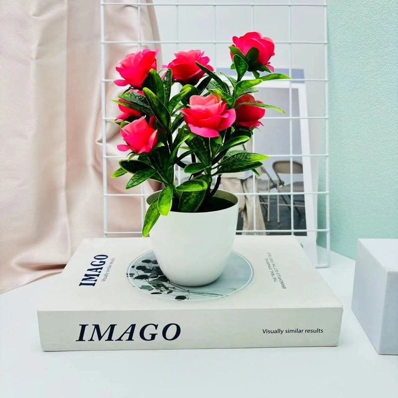 Artificial Rose and Lily Potted Plant Simulation Flower Greenery Home Indoor Outdoor Decor|Home Decor Artificial Plants