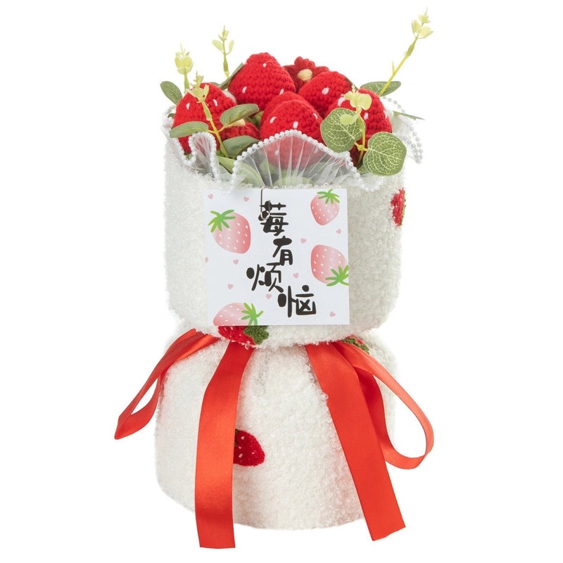 Valentine's Day Cute Fruit-Themed Knit Artificial Flower Bouquet|Home Decor Gifts