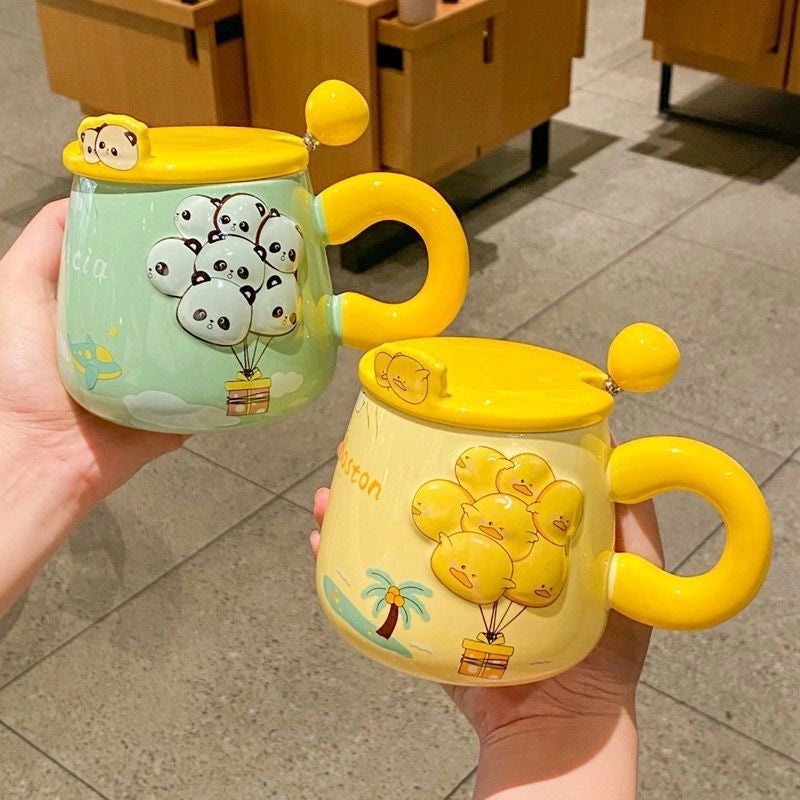 Adorable Ceramic Animal Letter Water Bottle 1 Piece|Home & Kitchen Accessories