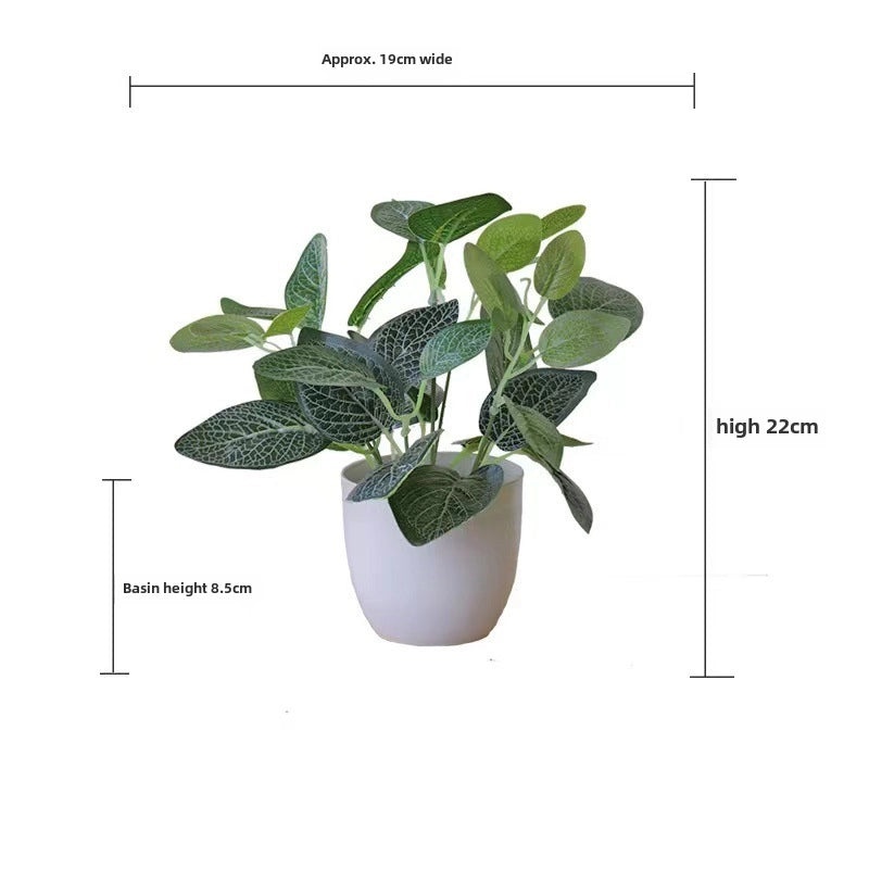 Artificial Green Rose Leaf Plant in Pot|Home Decor Artificial Plants