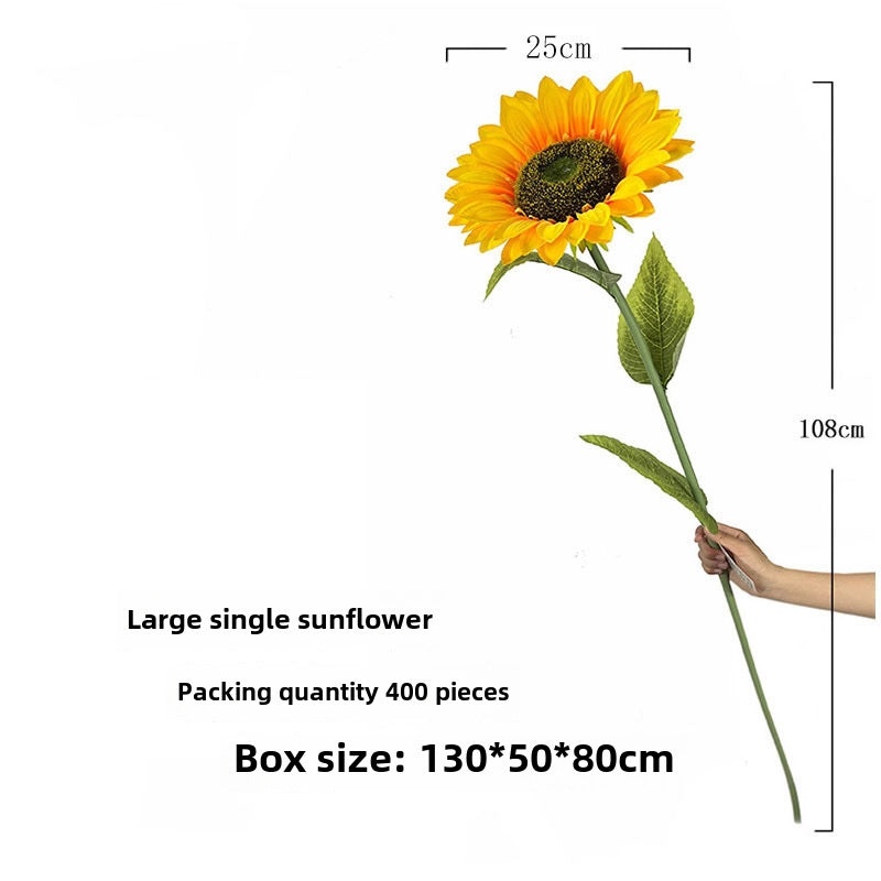 2 Pieces Realistic Artificial Sunflower Home Decor Wedding Floral Arrangement Fake Flower Bouquet|Home Decor & Floral Ornaments