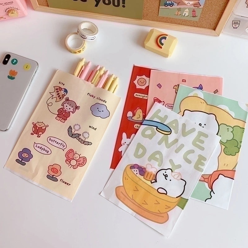 Adorable Minimalist Cloud Bear Paper Storage Bag Cute Mini Paper Bag for Organization|Home Storage & Organization