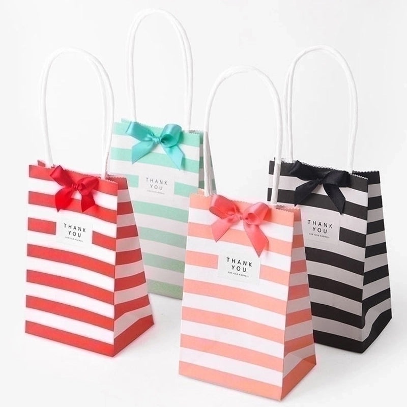 Charming Striped Paper Gift Bags for Parties | Party Supplies