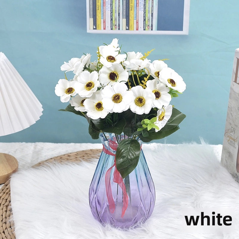 5-branch 10-head Cherry Blossom Silk Flower Bouquet Artificial Spring Decoration for Wedding Hotel Home Living Room|Home Decor