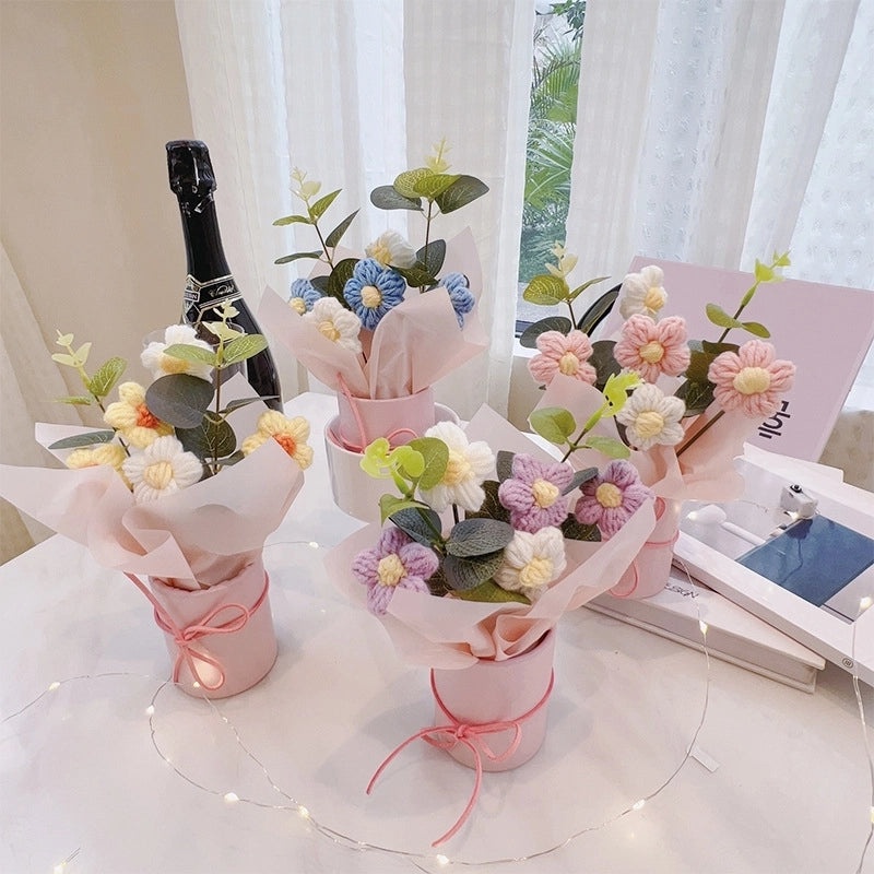 Valentine's Day Plush Flower Bouquet Cute Artificial Floral Gift|Home Decor & Gifts