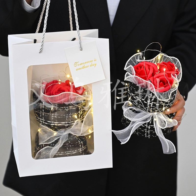 Elegant Valentine’s Day Artificial Flower Soap Gift for Women|Home Decor & Gifts