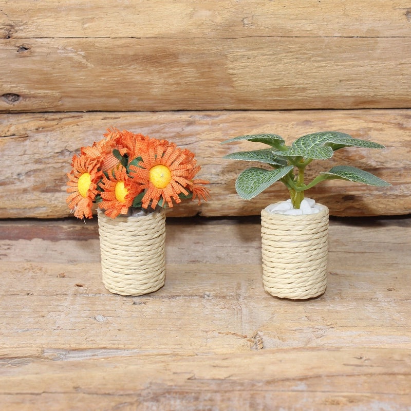 Minimalist Artificial Flower Ornament with Plastic Stone and Raw Silk Imitation Plants | Home Decor Artificial Flowers