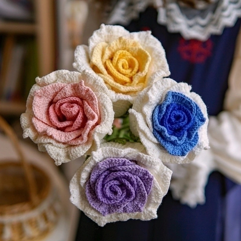Elegant Preserved Fresh Flower Yarn for Ladies' Party Street Style|Women's Accessories