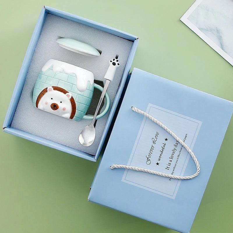 Adorable Bear Shaped Ceramic Water Bottle Set | Drinkware & Water Bottles