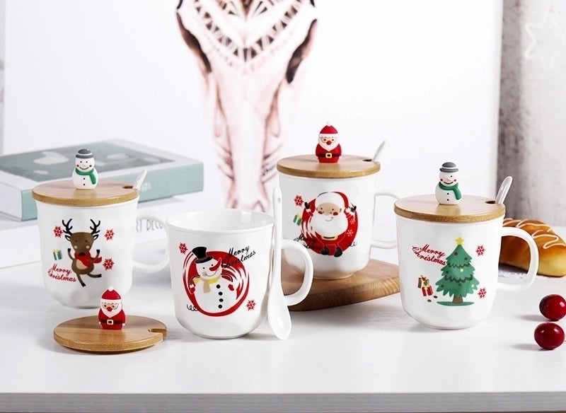 Festive Christmas Cartoon Ceramic Mug Set | Home & Kitchen Mugs