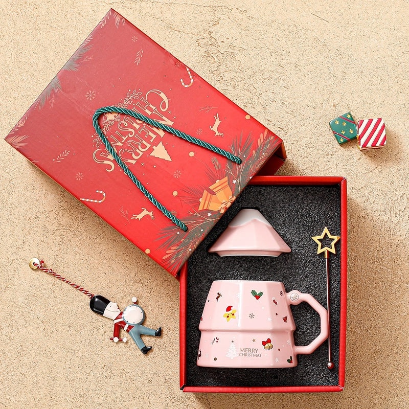 Festive Christmas Tree Ceramic Mug Cute Holiday Drinkware | Kitchen & Dining