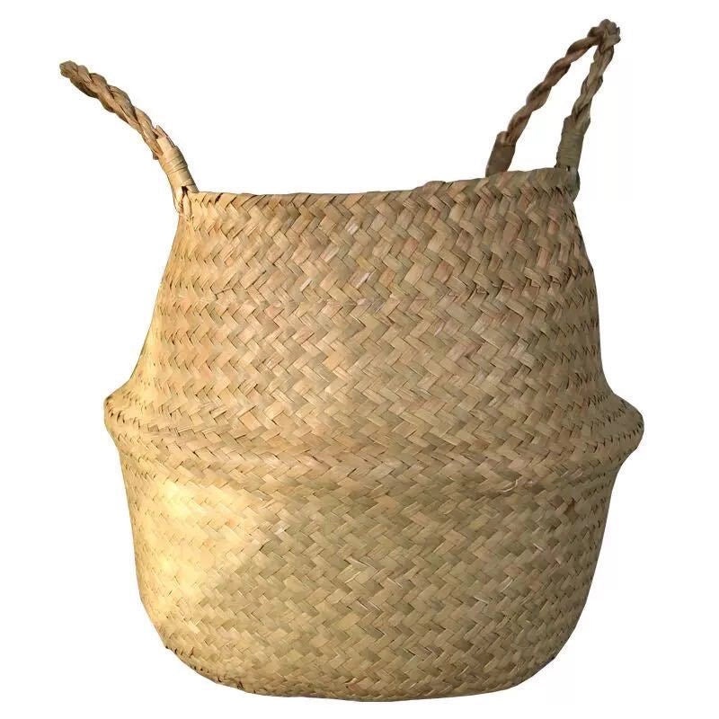 Vintage Plain Straw Basket Organizer|Home Storage & Organization