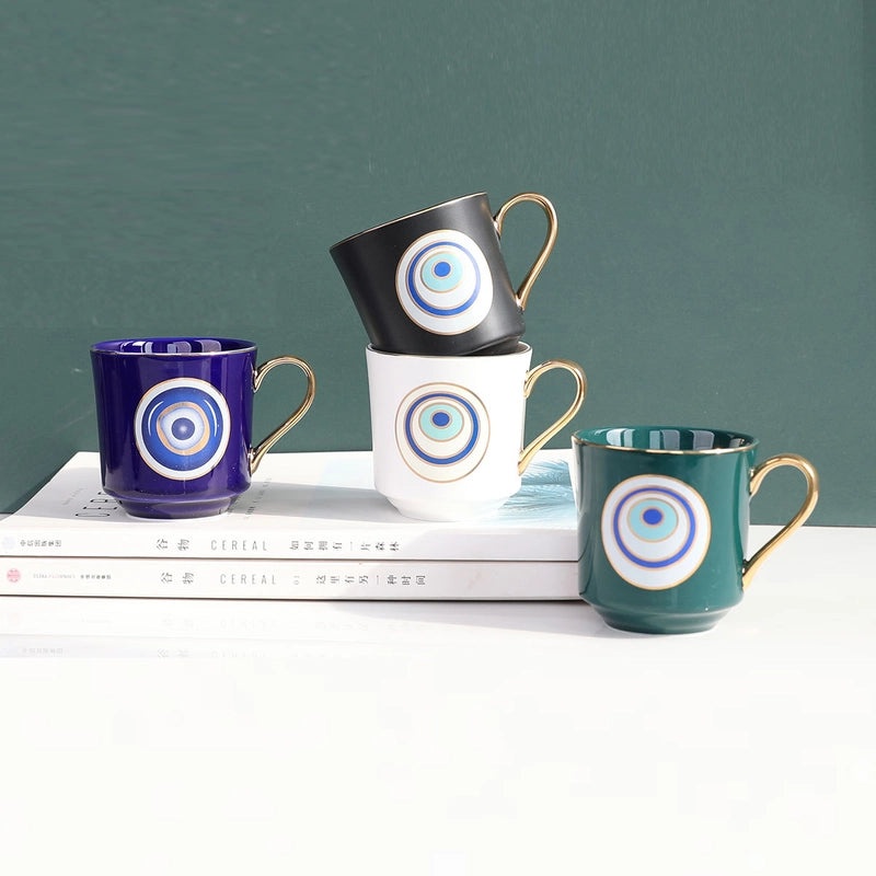 Retro Style Devil's Eye Ceramic Coffee Mug for Everyday Use | Home & Kitchen Mugs