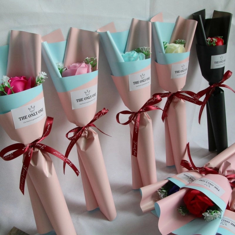 Elegant Minimalist Soap Flower Bouquet|Home Decor Artificial Flowers